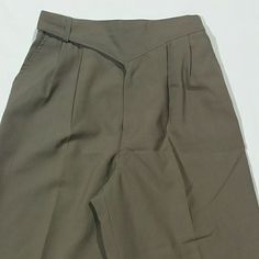 Lovely Vintage Slacks With Pockets. High Waisted. Hl Spencer Is A Division Of Happy Legs. High Waist Khaki Bottoms For Office, High-waist Khaki Bottoms For Office, High Waist Khaki Dress Pants For Work, Fitted Khaki Bottoms For Office, Vintage Slacks, Jumpsuit Trousers, Tapered Legs, Division, Pant Jumpsuit