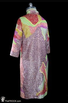 Pauline Trigere 1960s psychedelic sequined dress beaded avant | Etsy Glamorous Multicolor Long Sleeve Sequin Dress, Multicolor Long Sleeve Sequin Dress For Spring, Multicolor Sequin Dresses For Fall, 1970s Style Multicolor Party Dresses, 1970s Multicolor Long Sleeve Dress, 1970s Style Multicolor Long Sleeve Dress, Boho Couture, Pauline Trigere, Halston Dress