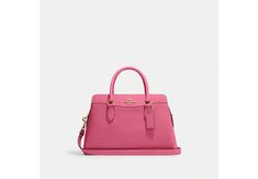 COACH® | Darcie Carryall Coach Satchel With Top Carry Handle For Fall, Coach Satchel For Work With Zipper Closure, Coach Workwear Satchel With Zipper Closure, Fall Coach Satchel With Top Carry Handle, Coach Crossbody Satchel With Zipper Closure, Coach Satchel With Zipper Closure, Pink Bags With Adjustable Strap For Work, Pink Workwear Bag, Arm Jewelry