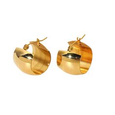 18K Gold Plated Stainless Steel Tarnish Free .5 inches Gold Wrap Earrings For Formal Occasions, Wide Cuff, Earring Sale, Cuff Earrings, Teardrop Earrings, Gold Earrings, Silver Gold, 18k Gold, Gold Plate