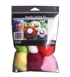 Ashford Needle Felting Kit - Flowers-Needle Felting Kit- Cables Blanket, Potholder Loom, Potholder Patterns, Maker Project, Foam Blocks, Felt Book, Needle Felting Kits, Creative Activities For Kids, 3d Flowers