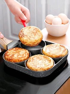 PRICES MAY VARY. dishwasher safe non stick 4 section frying pan. Non stick, wooden handle design Amazon Kitchen Favorites, Fried Egg Burger, Telur Goreng, Egg Burger, Telur Dadar, Breakfast Maker, Omelette Pan, Pancake Pan, Pancake Maker