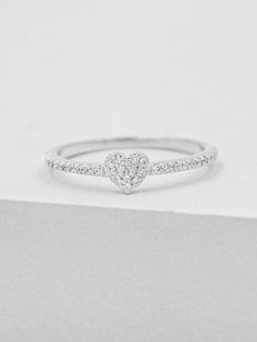 Love Ring Silver, Promise Rings Simple, Heart Wedding Rings, Silver Promise Rings, Heart Promise Rings, Silver Heart Ring, Fancy Rings, Promise Rings For Her