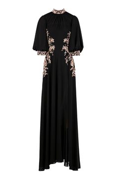 Description Black A-line, Long dress Loose, Short Sleeves Closed neckline Beading, Crepe Dry Clean Evening Dress RTWSS23-60JETBLACK34 Nugoth Outfits, Saiid Kobeisy, Celestial Magic, Vintage Long Dress, Black Fr, Pleated Neckline, Fashion Drawing Dresses, Country Fashion, Georgette Dress