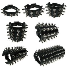 Studded Wristband Spike Leather Wristband Emo Punk Gothic Steam Punk | eBay Spikes Fashion, Punk Fashion Diy, Punk Style Outfits, Goth Accessories, Wrist Accessories, Leather Wristband, Punk Accessories, Leather Wristbands, Emo Outfits