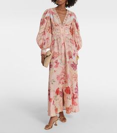 Blossoms And Brushstrokes linen maxi dress in multicoloured - Camilla | Mytheresa Elegant Floral Linen Dress, Elegant Linen Dress With Floral Print, Floral Print Linen Maxi Dress, Linen Floral Print Maxi Dress For Beach, Floral Print Linen Maxi Dress For Beach, Floral Linen Maxi Dress For Beach, Elegant Linen Maxi Dress With Floral Print, Spring Pink Linen Maxi Dress, Daywear Linen Maxi Dress With Floral Print