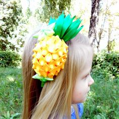 Pineapple party womens headband Pineapple gifts for her Yellow headband girl Kanzashi Tropical headp Adjustable Pinched Crown Summer Headband, Adjustable Pinched Crown Headband For Summer, Adjustable Headband With Structured Crown For Summer, Adjustable Structured Crown Headpiece For Summer, Fun Summer Hair Accessories Headband, Yellow Hair Accessories For Summer Party, Fun Summer Headband Hair Accessories, Summer Beach Headband Headpiece, Fun Adjustable Hair Accessories For Summer