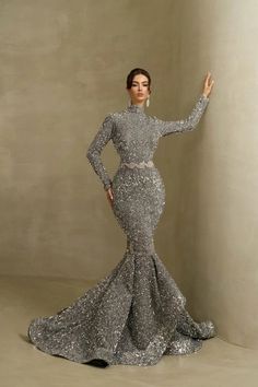 Taxes + Shipping included! Long Sleeve Sequin Evening Dress For Gala, Glamorous Fitted Sequin Fabric For Gala, Long Sleeve Sequin Gala Dress, Elegant Fitted Floor-length Sequin Fabric, Elegant Floor-length Fitted Sequin Fabric, Glamorous Long Sleeve Mermaid Wedding Dress, Elegant Fitted Sequin Fabric For Prom Season, Elegant Fitted Sequin Fabric For Prom, Fitted Sequin Mermaid Dress For Gala