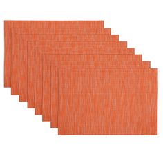 six orange placemats on a white background