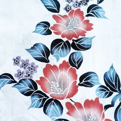 This Japanese yukata features red camellia flowers against a white background. Very elegant and traditional! Red Camellia, Camellia Flowers, Japanese Yukata, Yukata Kimono, Casual Kimono, Summer Kimono, Beautiful Kimonos, Bag Design, Morning Glory