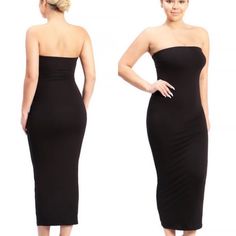 Perfect For Fall Layers, Dress It Up Or Dress It Down, The Dress Is Lined For A Smooth Look, Super Comfy. Only Black In Available Red Is Shown For Fit Only. Chic Black Maxi Dress With Built-in Bra, Black Stretch Bandeau Bodycon Dress, Black Maxi Dress With Built-in Bra, Black Strapless Stretch Bodycon Dress, Black Strapless Bodycon Dress With Built-in Bra, Black Bodycon Strapless Maxi Dress, Black Strapless Dress With Built-in Bra, Black Bandeau Midi Dress For Summer, Elegant Stretch Black Tube Top