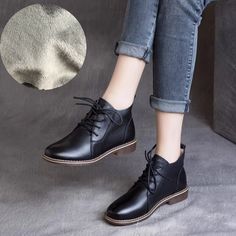 Olivia Mark - Vintage High-Top Leather Lace-Up Shoes Casual Bride, Feminine Shoes, Women Oxford Shoes, Stiletto Sandals, Leather Shoes Woman, Flat Boots, Handmade Shoes, Vintage Shoes, Casual Shoes Women