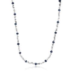 The Sapphire Satellite Necklace is handcrafted with natural rough sapphires and 925 sterling silver small beads. Featuring deep blue uncut sapphires interspersed with shiny, cylindrical pure silver beads, this necklace offers a minimalist yet elegant design perfect for everyday wear. * ＤＥＴＡＩＬＳ - Material: 925 Sterling Silver, Natural Rough Sapphire - Measurements: Please refer to product pictures - Lead and cadmium free - Ships next business day * ＰＡＣＫＡＧＩＮＧ Each piece of our jewelry is thoughtfu Satellite Necklace, Necklace Sapphire, Small Beads, Fashion Jewelry Earrings, Product Pictures, Necklace For Women, Pure Silver, Sterling Silber, Silver Beads