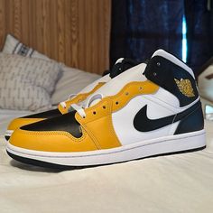 Brand New, Never Worn, Never Even Laced! Nike Shoes Men, Aztec Tattoo Designs, Aztec Tattoo, Nike Yellow, Yellow Ochre, Mens Nike Shoes, Jordans For Men, Jordan 1 Retro, Shoes Men