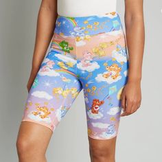 A Comfortable Stretch-Cotton Pair With A Wide Elasticized Waistband That’s Perfect For Layering Or Sporting On Their Own, These Sporty Bottoms Feature An Exclusive Hand-Drawn Print Of All Your Favorite Care Bears! Playful Workout Shorts For Summer, Playful Summer Workout Shorts, Fun Sports Shorts, Fun Shorts With Elastic Waistband, Fun Bottoms With Elastic Waistband And Short Length, Fun Bottoms With Elastic Waistband In Short Length, Playful Short Bottoms For Workout, Fun Bottoms With Built-in Shorts, Playful Sports Shorts