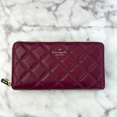 Kate Spade Natalia Quilted Smooth Leather Wallet Brand New W/O Tag! Never Used Tag & Care Card Amoung The Missing In My Home Somewhere. Lol Absolutely Stunning!!! I Posted A Photo Of The Gorgeous Bag This Beauty Goes With Just In Case You Wanted To Search For Her:) Please Note~ My Listing Is For The Wallet Only. ~ Kate Spade Elegant Formal Clutch, Elegant Burgundy Wallets For Daily Use, Elegant Kate Spade Clutch For Formal Occasions, Elegant Formal Kate Spade Clutch, Elegant Burgundy Wallet With Interior Card Slots, Elegant Burgundy Wallet For Everyday Use, Elegant Burgundy Wallet With Card Slots, Elegant Everyday Burgundy Wallet, Elegant Burgundy Wallet