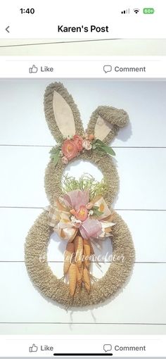 an image of a bunny wreath on the wall