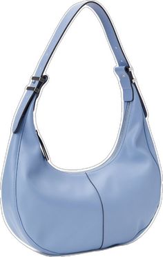 Blue Casual Hobo Bag For Daily Use, Casual Blue Hobo Bag For Daily Use, Trendy Blue Hobo Shoulder Bag, Blue Rectangular Baguette Bag For Shopping, Casual Blue Hobo Bag For Travel, Blue Baguette Bag For Shopping, Blue Baguette Tote Bag, Casual Blue Crossbody Hobo Bag, Trendy Light Blue Shoulder Bag With Double Handle