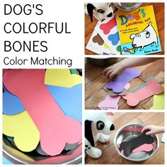 the dog's colorful bones color matching activity is perfect for toddlers to do