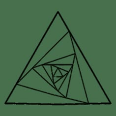 a black and white drawing of a triangle