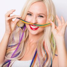 Rainbow Hair Extensions, Beautiful Highlights, Hair Couture, Couture Hairstyles, Ponytail Wig, Mens Hair Care, 100 Human Hair Extensions, Hair Shedding, Bleach Blonde