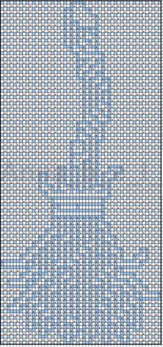 a cross stitch pattern in blue and white