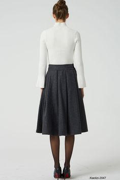 Gray Flared Skirt For Fall, Elegant Winter Bottoms With Accordion Pleats, Fitted Accordion Pleat Skirt For Winter, Elegant Winter Skirt With Accordion Pleats, Classic Fitted Pleated Skirt For Winter, Fitted Classic Pleated Skirt For Winter, Fitted Box Pleat Skirt For Fall, Fall Fitted Skirt With Box Pleat, Elegant Wool Pleated Skirt With Lining