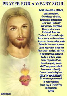 a prayer for a very soul with the image of jesus