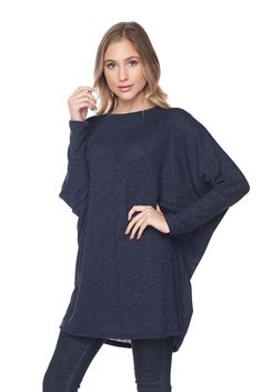 -Ribbed Knit Long Slv Pull Over Tunic, Women Tunic Sweatshirt -Relaxed Tunic, Long Sleeve Crew Neck Shirt, Oversized Sweatshirt Top -       STYLE : N30717 This ribbed knit long sleeve tunic is perfect for winter fashion and casual wear. The pullover style makes it easy to wear and the ribbed knit adds texture and warmth. The tunic length is great for pairing with leggings or skinny jeans. It's a versatile piece that can be dressed up or down depending on the occasion. ✅ Ribbed knit fabric adds texture and warmth ✅ Long sleeves for extra coverage ✅ Tunic length for versatile styling options ✅ Pullover style for easy wear ✅ Perfect for winter fashion and casual wear The statement piece is designed to be light and breathable to keep you comfortable all day or night long. The fabric is easy to Cozy Stretch Knit Top With Crew Neck, Cozy Stretch Crew Neck Knit Top, Cozy Textured Knit Top For Loungewear, Oversized Ribbed Knit Top For Fall, Cozy Batwing Sleeve Tops For Layering, Ribbed Stretch Long Sleeve Top For Loungewear, Stretch Textured Knit Top For Loungewear, Fall Ribbed Tops With Relaxed Fit, Slouchy Soft Knit Top With Batwing Sleeves