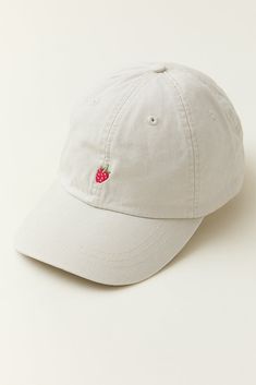 Root for fruit this season with our limited-edition ball cap inspired by our collaboration with artist Carleigh Courey. (Because strawberry fandom totally counts as a sport.) Comfortable and versatile, the easygoing accessory will quickly become a summer staple as you wear it everywhere from the pool to the pediatrician to the neighborhood barbecue. The ivory 100% cotton twill baseball hat is embroidered with a strawberry on the front and our Solly Baby logo on the back. An adjustable leather back strap ensures a just-right fit. Carleigh Courey, Strawberry Hat, Solly Baby, Baby Logo, Summer Staples, Baseball Hat, Ball Cap, Back Strap, The Pool