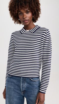 Fast Free Shipping & Free Returns on DEMYLEE Apis Stripe Sweater at Shopbop. Shop new arrivals from DEMYLEE at Shopbop.com China Fashion, Casual Elegance, Cozy Sweaters, Stripe Sweater, Stripes Pattern, Sweater Outfits, Tory Burch, Fabric Weights, Knitted Sweaters