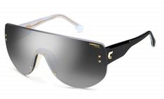 Brand new Carrera Flaglab 12 079D Shield Sunglasses in Silver Mirror. Featuring a rimless shield frame with black temples and an anti-reflective silver mirrored 100% UV protected lens. Full box case set included. Modern Shield Sunglasses With Gradient Lenses, Modern Clear Shield Sunglasses With Mirrored Lenses, Silver Rimless Shield Sunglasses With Uva Protection, Silver Rimless Anti-reflective Shield Sunglasses, Silver Rimless Shield Sunglasses With Mirrored Lenses, Shield Sunglasses, Men's Eyeglasses, Silver Mirror, Silver Mirrors