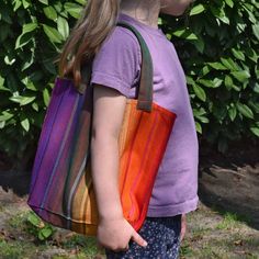 Child sized tote bag is ready to fill with things for the beach, the drive to the zoo, or the farmer's market with mom. Handwoven 100% cotton in bright rainbow multicolor stripes in all the colors of the rainbow! 9" High x 7.5" Wide x 3.5" deep with 2 straps that have a 5.5" drop. Washable and dryable! Things For The Beach, Rainbow Writing, The Colors Of The Rainbow, Mini Market, Colors Of The Rainbow, Bright Rainbow, With Mom, Market Tote, The Zoo