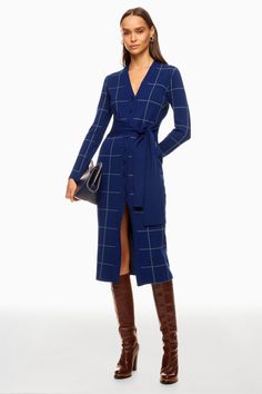 Windowpane Cardigan Dress by TOCCIN X RTR | Rent the Runway Dress With Cardigan