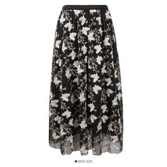 Materials: other Size: one size Waist type: high waist Color: black, gray, apricot Black Floral Embroidered Skirt, Black Skirt With Floral Embroidery, Summer Evening Embroidered Skirt, Spring Evening Skirt With Floral Embroidery, Elegant Black Bottoms With Floral Embroidery, Embroidered Evening Skirt For Summer, Chic Embroidered Black Skirt, Chic Black Skirt With Floral Embroidery, Black Floral Embroidery Skirt For Party