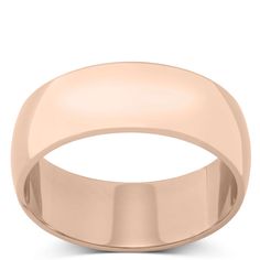 This 7mm rose gold band features a polished domed surface for a timeless accent to your every day. Rose Gold Wedding Band Set, Gold Wedding Band Set, Rose Gold Wedding Band, Rose Gold Band, Wedding Band Sets, Mens Band, Rose Gold Wedding, Ring Fit, Perfect Engagement Ring