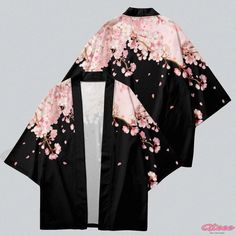 Qteee - Modakawa Blossom Print Cartoon Cardigan Kimono Outerwear Kimono Outerwear, Cardigan Kimono, Blossom Print, Cartoon Design, Types Of Fashion Styles, Color Blocking, Autumn Winter, Pinterest Likes, Blossom