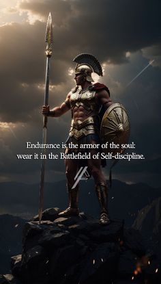 The battle of self-discipline requires a strong armor, one fitting for a battlefield of everyday challenges. | Stoic Everyday Challenges, Self Discipline, The Battle, Battlefield, The Soul, A Man, Quotes