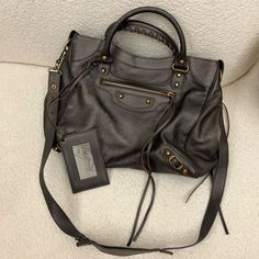 Balenciaga Classis City Bag, Outside Looks Barely Used. Inside Has A Small Stain Balenciaga Classic City Bag, Balenciaga Classic City, Bags Balenciaga, City Bag, Black Gray, Balenciaga, Stain, Bag Lady, Shoulder Bag