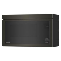 a black microwave oven on a white background