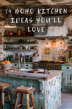 Unleash your inner bohemian with these 14 kitchen ideas that are sure to inspire. Whether you love earthy tones or vibrant patterns, these ideas will help you create a space that reflects your unique style. Dive into the world of boho decor and transform your kitchen into a cozy haven. 🌸🛋️ #BohoKitchen #HomeStyling #BohemianDecor #KitchenInspiration #InteriorDesign Boho Farmhouse Kitchen, Bohemian Kitchen Decor, Boho Chic Kitchen, Boho Style Kitchen, Boho Kitchen Ideas, Boho Kitchen Decor, Bohemian Kitchen, Eclectic Kitchen, Organizing Hacks