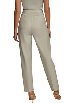 Updated with pleated details, these mid-rise pants from Donna Karan are an essential choice for formal events. | Donna Karan New York Women's Pleated Ryn Twill Pants, Blue, 12 Elegant Pull-on Style Trousers, Elegant Pull-on Trousers, Chic Formal Pull-on Bottoms, Solid Tapered Leg Tailored Bottoms, Solid Color Tailored Tapered Leg Bottoms, Formal Straight Leg Bottoms With Elastic Waistband, Solid Tailored Tapered Leg Bottoms, Formal Bottoms With Elastic Waistband, Formal Bottoms With Elastic Waistband And Tapered Leg