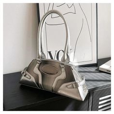 UAKISS - Luxury Design Elegant Personality Women's Handbags Sweet Cool Y2k Aesthetic Shoulder Underarm Bag Fashion Trendy Top-Handle Bags Size:32*14*9CM "Size mearsured by ourselves, sometimes has some errors, but always within 3cm." Chic Silver Handheld Shoulder Bag, Chic Silver Satchel Shoulder Bag, Trendy Metallic Shoulder Bag, Trendy Metallic Bags For Daily Use, Trendy Metallic Rectangular Bag, Trendy Silver Handheld Shoulder Bag, Trendy Silver Rectangular Bag, Silver Large Capacity Shoulder Bag For Party, Chic Silver Satchel Baguette Bag