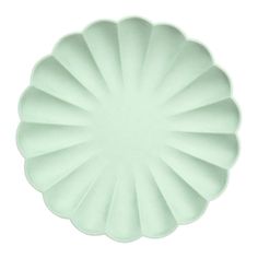 an empty green plate on a white background