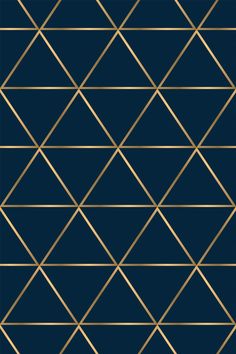 a black and gold geometric pattern with lines in the middle, on a dark blue background