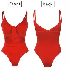 Dive into style. Perfect for beach days and poolside lounging High Rise One-piece Swimsuit Fabric: Stretch-Polyester No Padding Open back, Tie Knot Front Color: Red Size: S to XL Age: Adult Gender: Female Brand Name: NoEnName_Null Product ID: CJYDYYLJ00085 Note: All sizes are smaller than regular European and American sizes. Choose the larger size if your size is between two sizes. Please allow 2-3cm differences due to manual measurement. CM to Inches converter Disclaimer:*Actual colors may vary Red Stretch One-piece Swimsuit, Red Stretch Summer Tankini, Summer Backless Solid One Piece, Single Color Backless One Piece For Beachwear, Solid Color Backless One-piece Beachwear, Solid Color Backless Beachwear One-piece, Solid Swimwear For Beach Party, Solid Swimwear For Beach Season Party, Solid Backless One-piece For Vacation