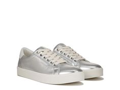 Sam Edelman Ethyl - Women's Shoes : Soft Silver : Sharpen up your casual looks in the Sam Edelman Ethyl lace-up sneakers featuring a leather upper with stitched detailing. Synthetic lining with cushioned footbed. Closed, rounded toe silhouette. Synthetic outsole. Imported. Measurements: Weight: 10.6 oz Product measurements were taken using size 10, width M. Please note that measurements may vary by size. Shoes Soft, Sam Edelman, Product Reviews, Women's Shoes, Casual Looks, Leather Upper, Size 10, Lace Up, Women Shoes