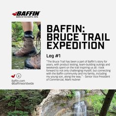 an advertisement for the baffinn bridge trail expedition