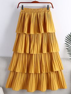 SPECIFICATIONS Material: Polyester Gender: WOMEN Fabric Type: Woven Dresses Length: Mid-Calf Decoration: RUFFLES Size Garment Flat Measurements (cm) One Size: Waist 60-90 Length 79 1 cm = 0.39 in , 1 in = 2.54 cm 1. Measurements may exist 1-3 cm errors due to manual measuring.2. To further confirm whether the One Size of this garment fits you, please refer to the garment flat measurements, comparing them to your body measurements to confirm. 3. If you are still not sure about whether the One Siz Woven Dresses, Skirt Elegant, Tiered Midi Skirt, Half Skirt, Elegant Skirt, Woven Dress, Casual Style Outfits, Style Outfits, Body Measurements