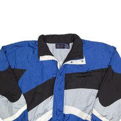 Item is in good used condition. >Size: L >Armpit To Armpit: 25" >Armpit To Cuff: 23" >Collar To Hem: 26" Shell Jacket, Blue Stripes, Cuff, Collar, Blue, Clothes